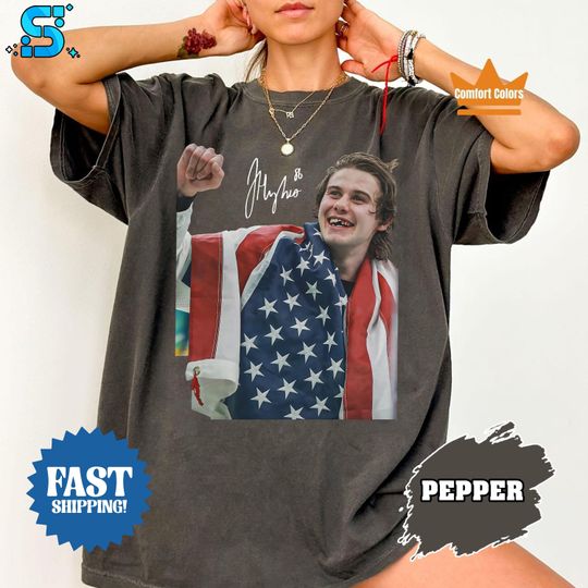 Discover Comfort Colors Jack Hughes USA Hockey T-Shirt, Men Hockey Tee, Sweatshirt, Hoodie