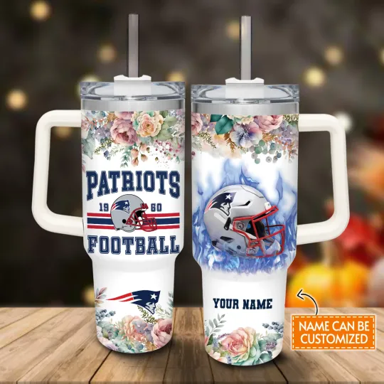 Discover Custom New England Football Team Colors Tumbler 40oz With Handle