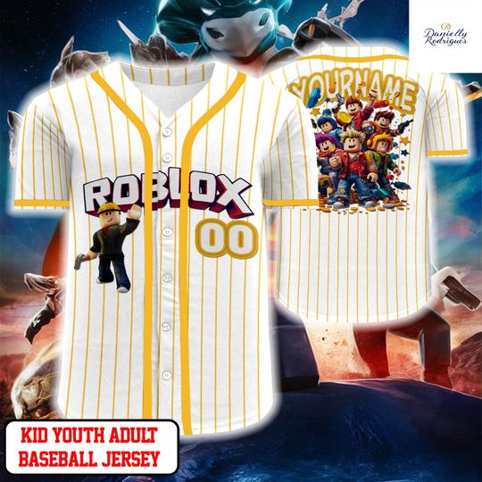 Custom Roblox Baseball Jersey Personalized Gamer Outfit