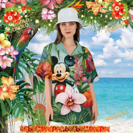 Discover Disney Mickey Mouse Tropical Summer Vacation Hawaiian Shirt