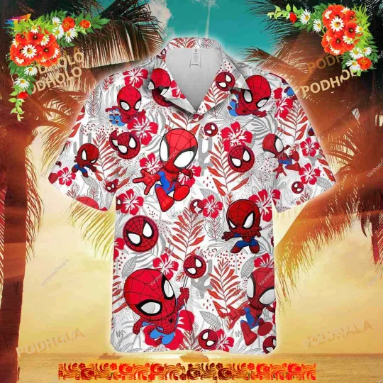Spidey And His Amazing Friends Hawaiian Shirt, Spiderman Summer Trip Family Disney