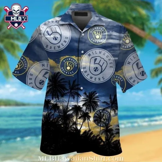 Discover Oceanfront Nightfall – Milwaukee Baseball Team Brewerss Tropical Hawaiian Shirt