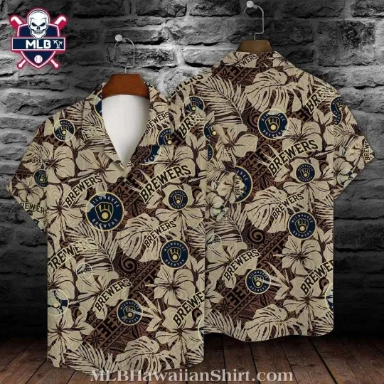 Discover Safari Outing – Milwaukee Baseball Team Brewerss Beige Wilderness Hawaiian Shirt