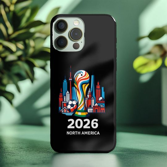 Discover 2026 World Cup Phone Case North America, Soccer Trophy Design iPhone Samsung Case, Football Fan Cover USA Canada Mexico