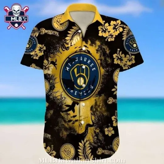Discover Milwaukee Baseball Team Brewerss Hawaiian Shirt With Ocean And Floral Graphics