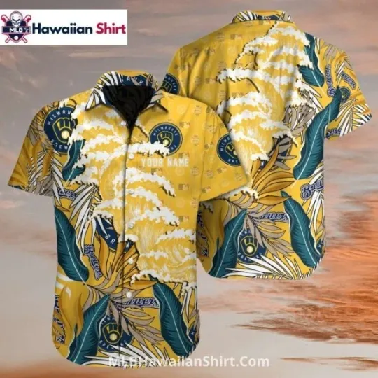Golden Wave Milwaukee Baseball Team Brewerss Hawaiian Shirt With Island Flair