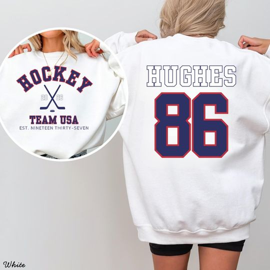 Custom Team USA Hockey Sweatshirt ,Jack Hughes #86 Shirt, 2026 Winter Games,Vintage American Ice Hockey Shirt,Retro Varsity Sports Fan Gift
