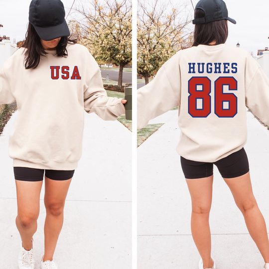 USA HOCKEY Jack Hughes #86 Crewneck Unisex Sweatshirt, Jack Hughes Usa Gold Hockey Jersey Crewneck