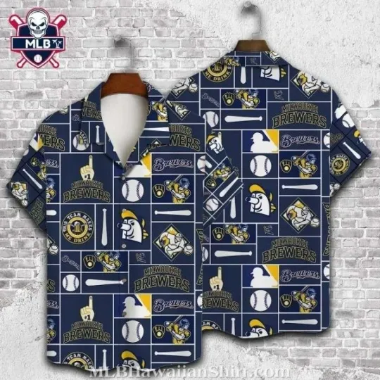 Navy Pride Milwaukee Baseball Team Brewerss Hawaiian Aloha Shirt –  Classic Edit
