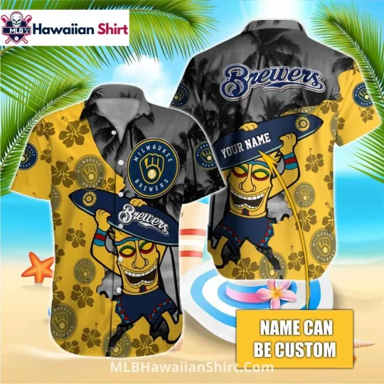 Discover Custom Tiki Surfer Milwaukee Baseball Team Brewerss Aloha Shirt Design