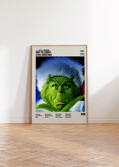 Discover How the funny character Stole Christmas,Ron Howard,Minimalist Movie Poster, Retro Movie Poster, Mid century modern, Vintage Retro Art Print