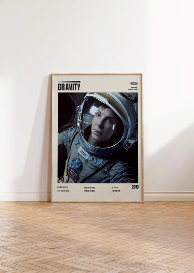 Discover Gravity Movie Poster, Minimalist Retro Art Print