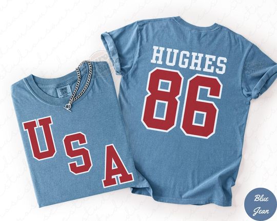 Jack Hughes Usa Gold Hockey T-Shirt, Hockey Fan Tee, Team USA Inspired Graphic, American Hockey Pride Gift