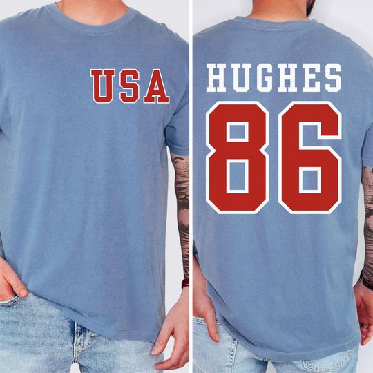 Discover Jack Hughes Usa Gold Hockey T-Shirt, Comfort Colors hockey Fan Tee, Team USA Inspired Graphic, American Hockey Pride Gift