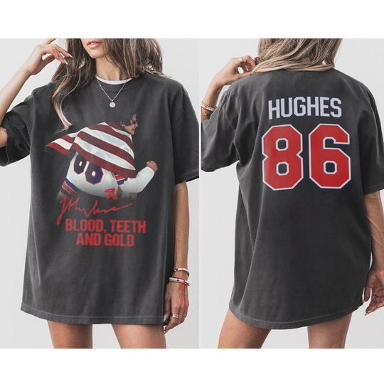 Discover Comfort Colors Jack Hughes Hockey USA Team Vintage Bootleg 90s Shirt , Blood Teeth And Gold Shirt, Hughes 86 Sport USA Team Fan Gift