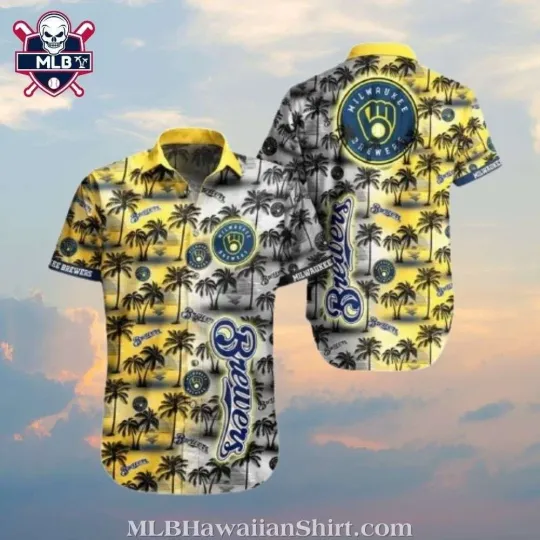 Discover Milwaukee Baseball Team Brewerss Tropical Palm Hawaiian Shirt