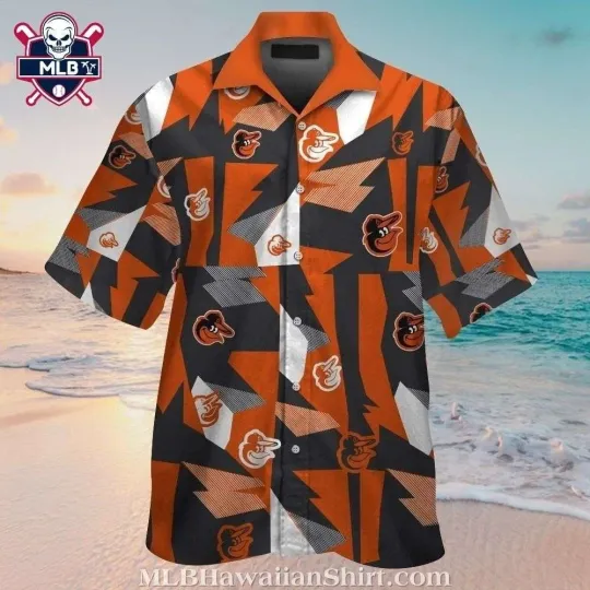 Discover Baltimore Baseball Team Orioless Abstract Art Orange And Black Hawaiian Shirt