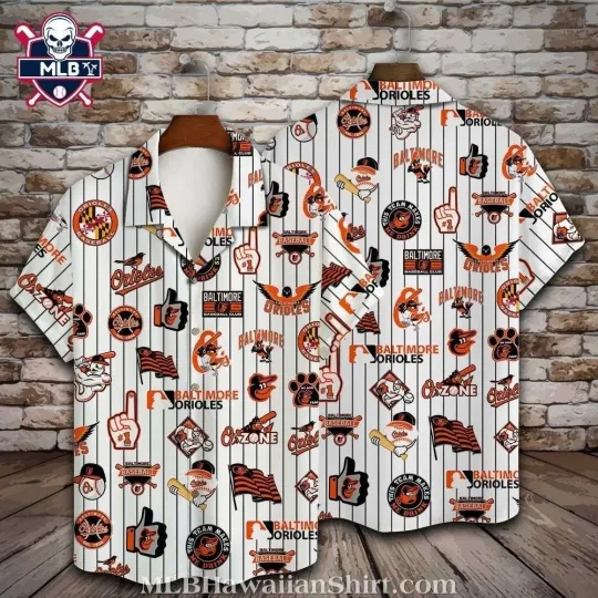 Discover Baltimore Baseball Team Orioless Baseball Icons And Pinstripes Tropical Hawaiian