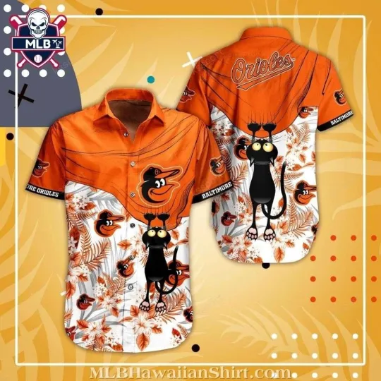 Discover Baltimore Baseball Team Orioless Cat And Floral Tropical Shirt