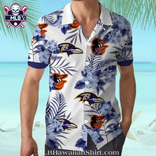 Discover Baltimore Baseball Team Orioless And Ravens Dual Team Aloha Shirt