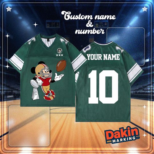 Discover Custom Football Jersey Personalized Name & Number, Unisex Custom Mesh Sports Shirt, Game Day Fan Jersey