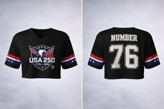 Discover USA 250th Anniversary Women's Crop Top Jersey, Celebration Shirt, America 250 Years Patriotic Crop Top