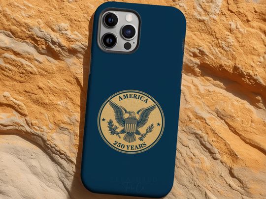 Discover America 250 Phone Case Eagle Emblem, USA Anniversary, Vintage Americana Seal, Glossy or Matte