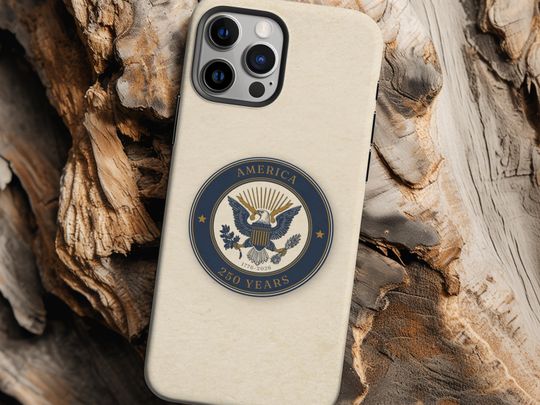Discover America 250 Phone Case, 1776-2026 Patriotic Eagle Design, Vintage Americana Anniversary Cover