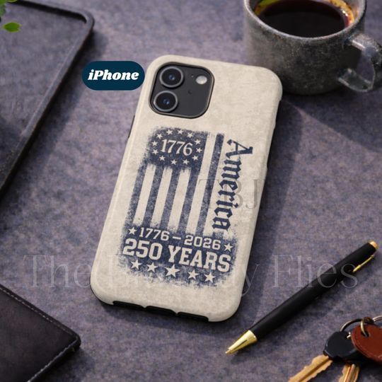 Discover American Flag 250 Years 1776-2026 Tough Case, United States Vintage Flag Phone Cover iPhone 17 Air Pro Max 16 15 14 13 12 Mini X XR XS