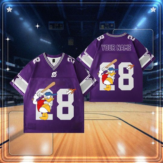 Discover Donald Duck football Jersey Custom Name Number, Disney Sports Shirt, Personalized football Jersey Gift