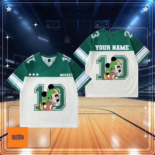 Discover Personalized Mickey footballJersey, Disney Football Shirt, Custom Name & Number, Sports Jersey Gift