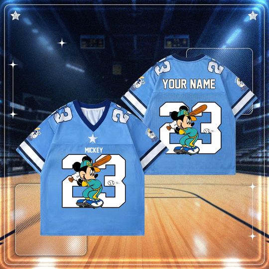 Discover Mickey Mouse football Jersey Custom Name Number, Disney Sports Jersey, Personalized Mickey football Shirt
