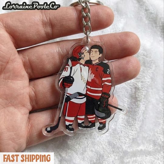 Hollanov Heated Rivalry Inspired Keychain, Hockey Romance Keyring, Hollanov Keychains,Team Rozano Keychain,LGBT Hockey Keychain