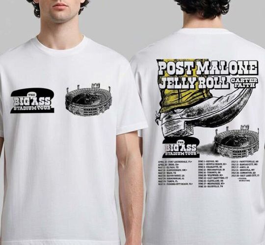 Discover Post Malone Big Ass Stadium Tour 2026 T-Shirt  North America Dates  2-Sided