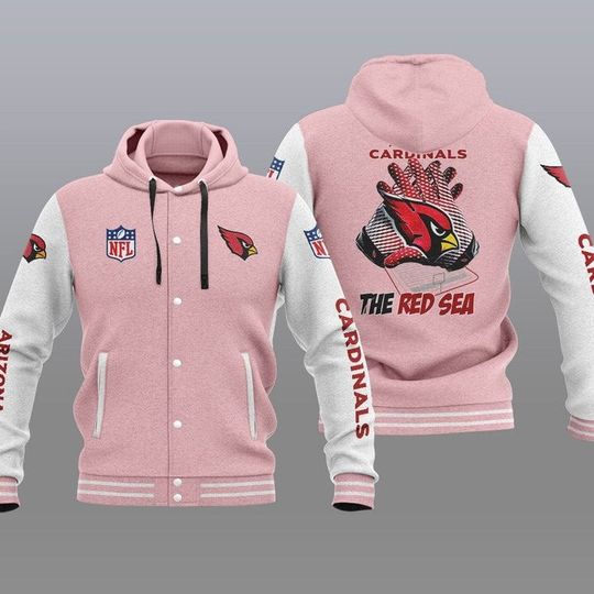 Arizonna Cardinals Hooded Baseball Jacket