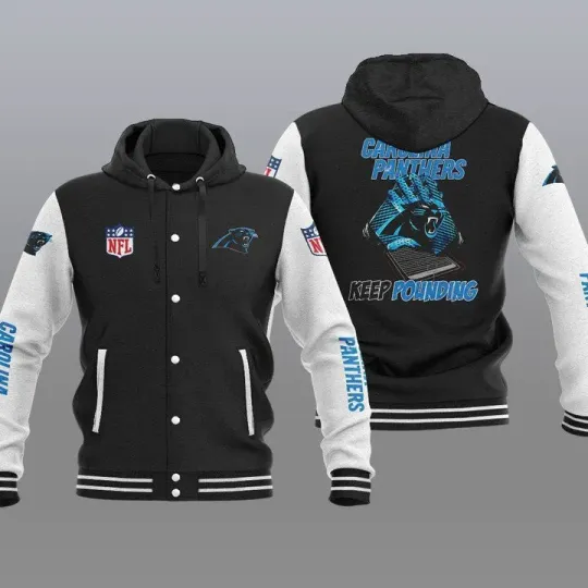 Carolina Panthers Hooded Baseball Jacket