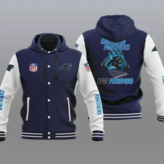 Carolina Panthers Hooded Baseball Jacket