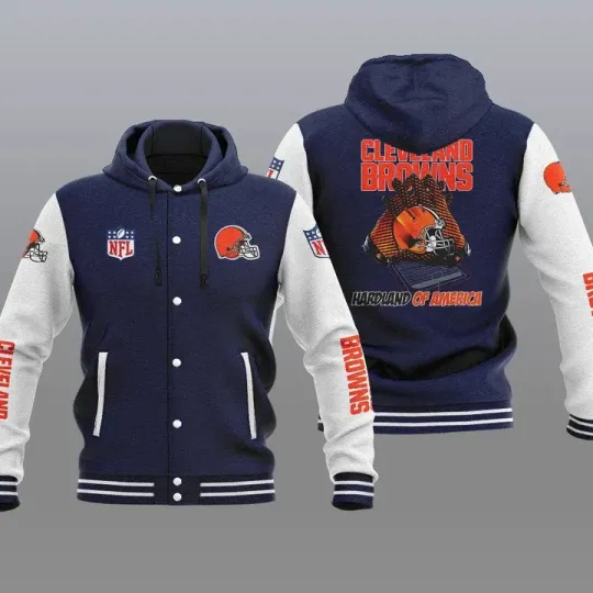Cleveland Browns Hooded Baseball Jacket