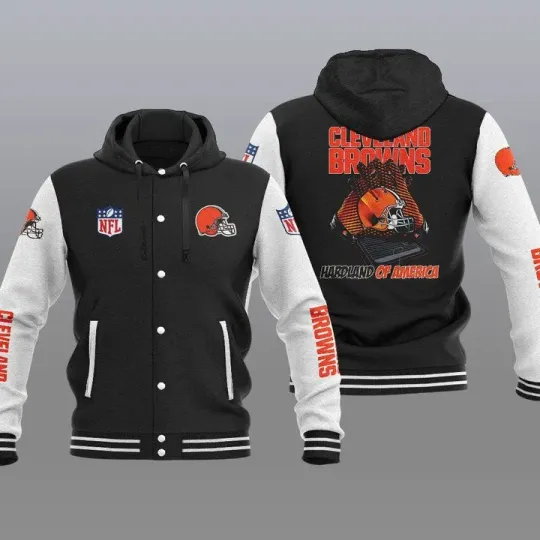 Cleveland Browns Hooded Baseball Jacket