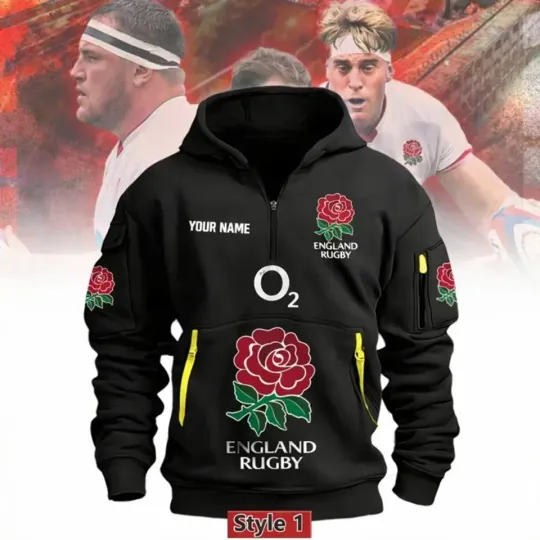 England National Rugby Union Half Zip Hoodie Tactical Hoodie
