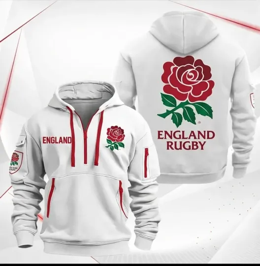 England Rugby Est 1871 Quarter Zip Hoodie
