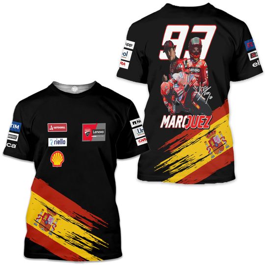 Du*Cati Le*Novo Team X Marc Marquez 3D All Over Printed T-Shirt