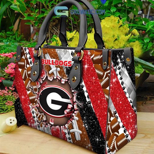 GA bulldogs Personalized Leather bag