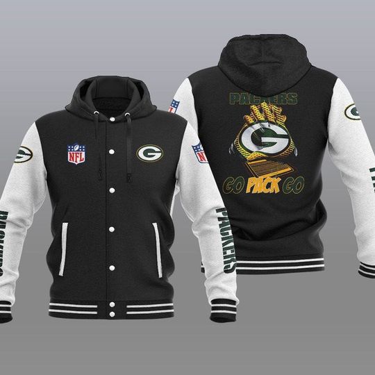 Green Bay Packers Hooded Baseball Jacket
