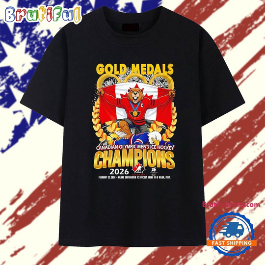 Discover Gold Medals Canadian Olympic Men’s Ice Hockey Champions 2026 T Shirt