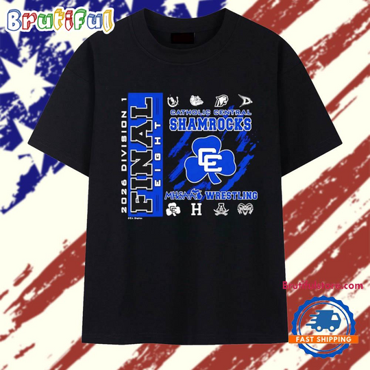 Discover Detroit Catholic Central 2026 MHSAA Team Wrestling Final 8 D1 logo T Shirt