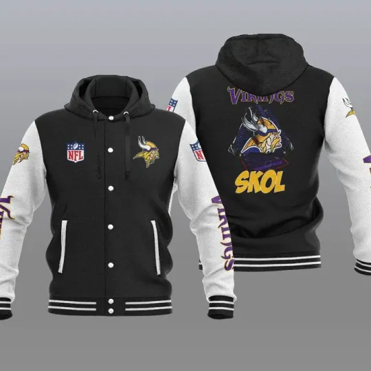 Minnesota Vikings Hooded Baseball Jacket