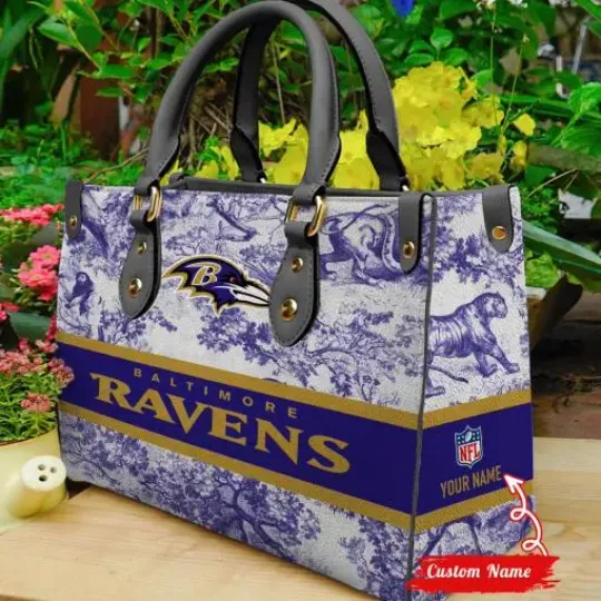 Baltimore Ravens Personalized Leather Bag