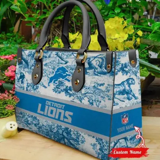 Discover Detroit Lions Personalized Leather Bag