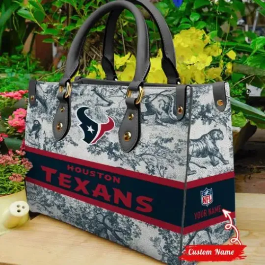 Houston Texans Personalized Leather Bag